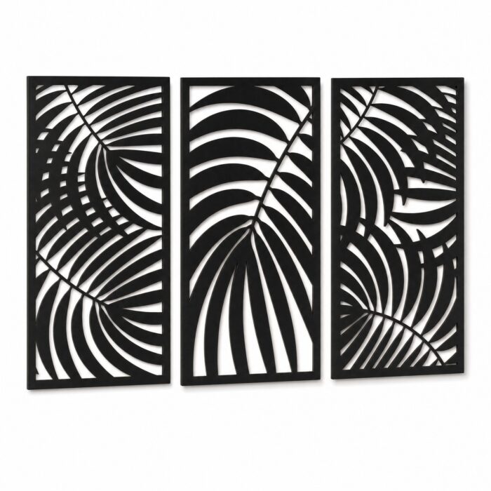 Palm Leaf Cut-Out Metal Wall Panels on a white background