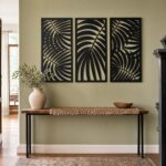 Palm Leaf Cut-Out Metal Wall Panels styled at home
