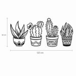 Potted Cactus Family Metal Wall Art dimensions