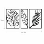 Tropical Leaf Trio Metal Wall Art dimensions