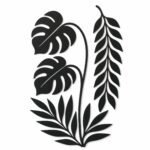 Tropical Leaves Statement Metal Wall Art on a white background