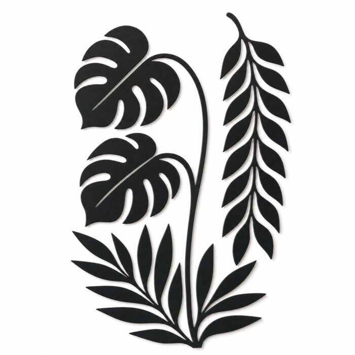 Tropical Leaves Statement Metal Wall Art on a white background