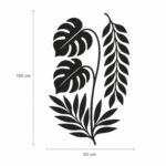 Tropical Leaves Statement Metal Wall Art dimensions