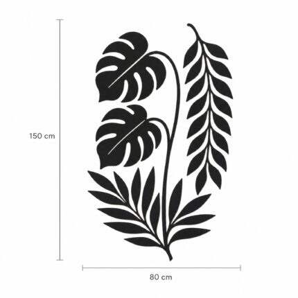 Tropical Leaves Statement Metal Wall Art dimensions