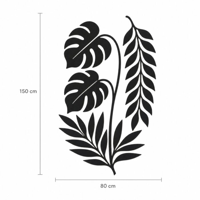 Tropical Leaves Statement Metal Wall Art dimensions