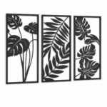 Tropical Leaves Tall Framed Metal Wall Art on a white background