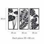 Tropical Leaves Tall Framed Metal Wall Art dimensions