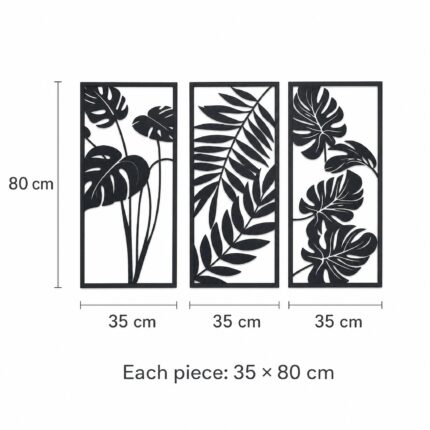 Tropical Leaves Tall Framed Metal Wall Art dimensions